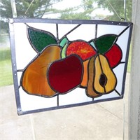 STAINED GLASS SUNCATCHER (CRACK ON PEAR- SEE PIC>>