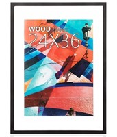 New- 24x36 Poster Frame,Natural Soild Wood Black