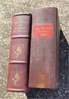 2 Faux Book Boxes Poems Browning War Peace