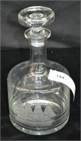 Romanian Toscany Etched Glass Decanter