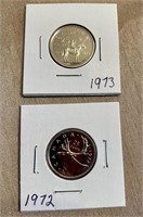 1972 & 1973 25 CENT