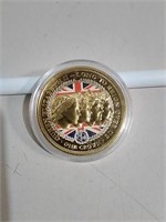 2014 UK 24K Gold Plated One Crown Coin