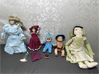 Horseman, crocheted dress doll, green cloth doll