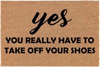 Coco Doormat 'Take Shoes Off' 30x18