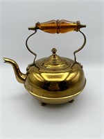 Beautiful Vintage Shiny Brass Tea Kettle