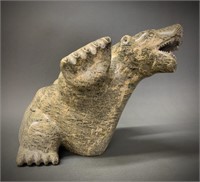 Nalenik Temela(1939-2003) Growling Bear Soapstone