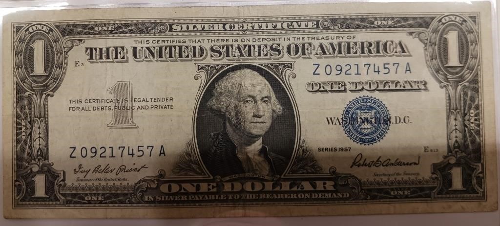 1957 SILVER CERTIFICATE Dollar Bill (C)