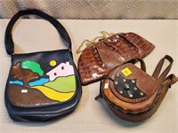 3 Purses, 2 are Leather