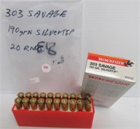 (20) Rounds of 303 savage Winchester 190GR silver