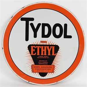 TYDOL WITH ETHYL DOUBLE SIDED PORCELAIN SIGN