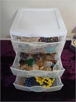 Small Sterilite 3 Drawer Organizer  w Contents