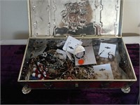 Tin Box w Jewelry Contents