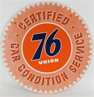 UNION 76 CERTIFIED CAR SERVICE PORCELAIN SIGN