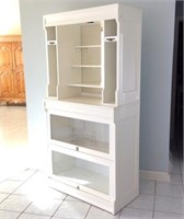 White Kitchen Cabinet with Glass Display Base