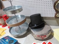 3 TIER DISPLAY, CAKE STAND, TOP HAT