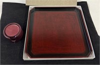 Lacquer Tray & Wood Coasters