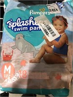 Medium Pampers Splashers Swim Pants  18 pack
