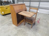 Vintage Classroom Desk & Secretary Desk