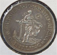 Silver 1940 South African one shilling