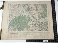 Old MAP 1952 CARTE DE FRANCE CHARTRES MAP Of