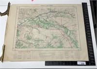 Old MAP 1952 CARTE DE FRANCE CHARTRES MAP