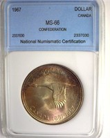 1967 Dollar NNC MS66 Confederation