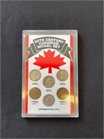 20th century Canadian nickel set