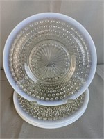 Four 8-3/4'' Fenton Hobnail Plates