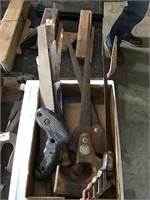 Box of hand held saw and blades
