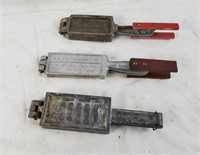 3 Vintage Lead Weight Molds, C. Palmer Mfg Co. Usa