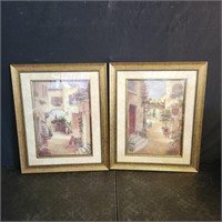 Two prints by Vivian Flasch, framed