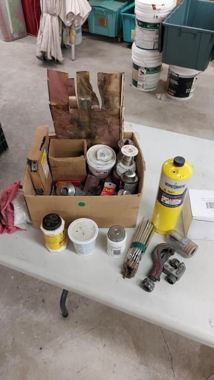 Box of soldering supplies