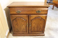 Wooden Serving Cabinet - end extends 32x18x31.5H