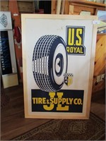 US Royal Tire Sign Framed 31"x47"