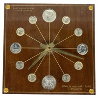 US Silver Coins Numismatic Clock by Marion Kay