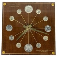 US Silver Coins Numismatic Clock by Marion Kay