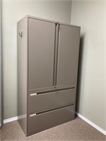 Metal filing cabinet. With keys. 36” x18” x65.5” H