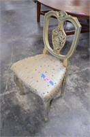 Vintage Gold Gilt Chair with Gold Satin Seat