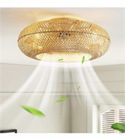 20 Inch Boho Caged Ceiling Fan with Light Flush