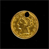 Coin 1850-O $2.50 Gold Liberty Head-Holed