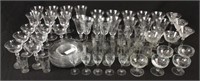 60 Assorted Crystal Stem Ware & Luncheon Plates