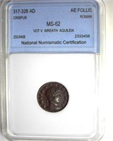 317-326 AD Crispus NNC MS62 AE Follis