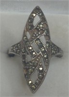 (XX) Sterling Silver Marcasite Ring