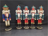 5 Christmas Nut Crackers 12" tall