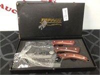 Topfeel 3pc Kitchen Knife & Cleaver Set New
