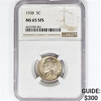 1938 Jefferson Nickel NGC MS65 5FS