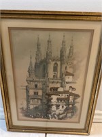 Antique part of cathedral print