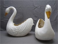 2 Outdoor White Swan Plant Pots