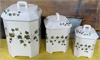 11 - CHINESE CERAMIC CANISTER SET (H73)