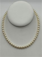 14K White Gold Fine Cultured Pearl Necklace